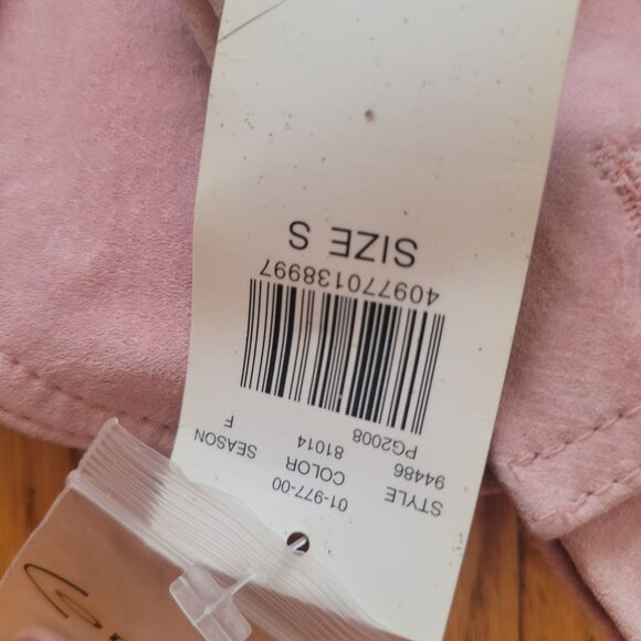 Womens Context Pink Suede Blazer Jacket Size S Two-Button Long Sleeve Lined New - Picture 5 of 7